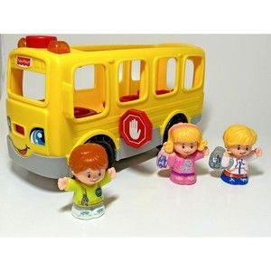 Fisher-Price Little People Sit With Me School Bus Musical Bus Driver Lot Of 4